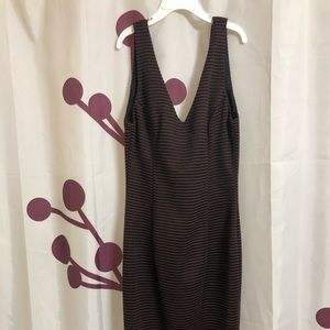 Bodycon dress reddish/brown and black stripes